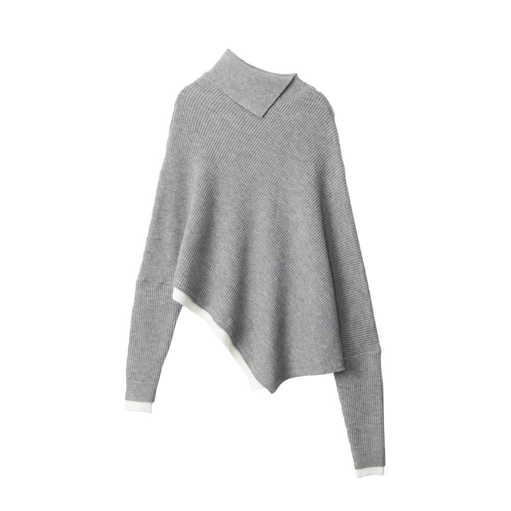 Women's Innovative Irregular Knitted Batwing Sleeve Sweaters