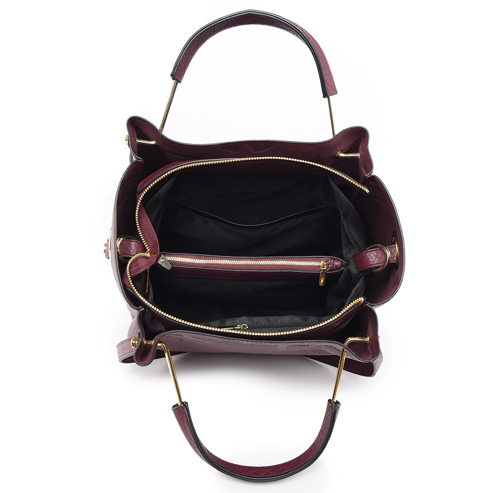 Fashion Retro Three-dimensional Embossed Female Pu Leather Large Handbags