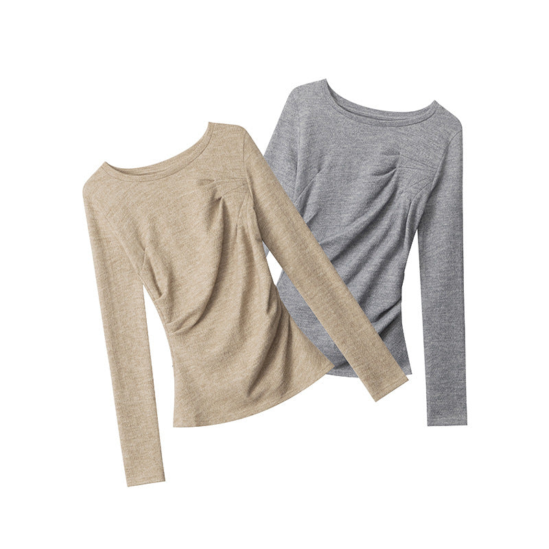 Women's Irregular Long Sleeve T-shirt Slim Fit Blouses