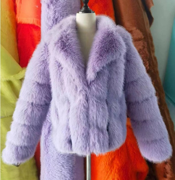 Women's Comfortable Imitation Fur Overcoat Fashion Coats