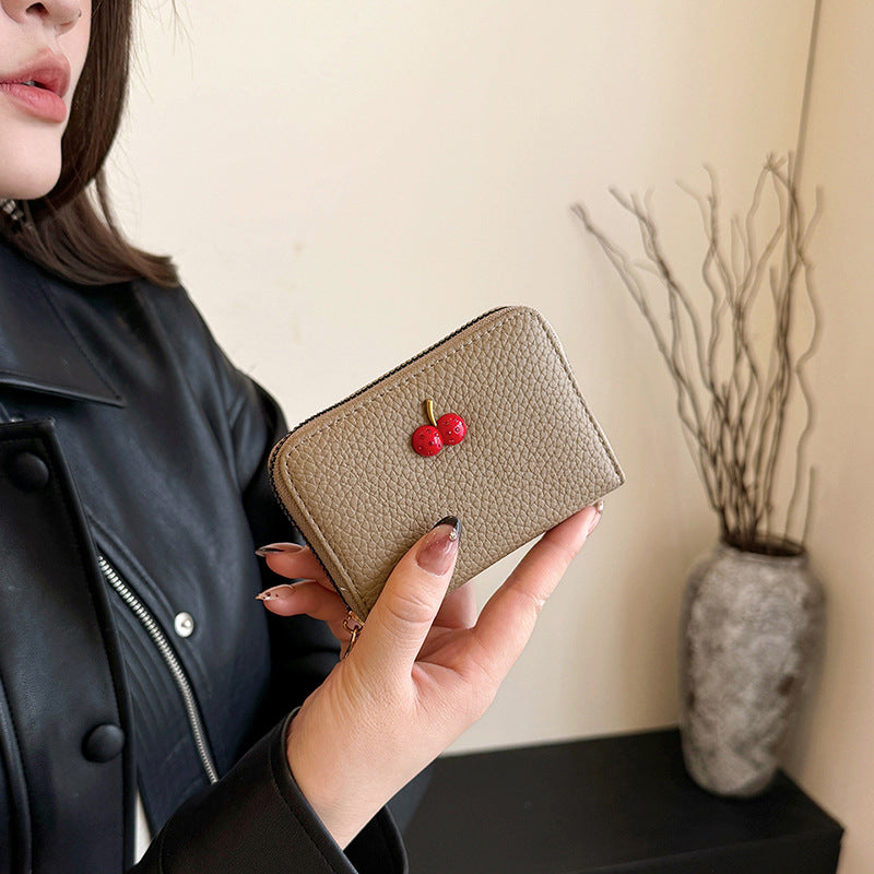 Women's Mini Short Simple Fashion Cherry Cute Card Holder
