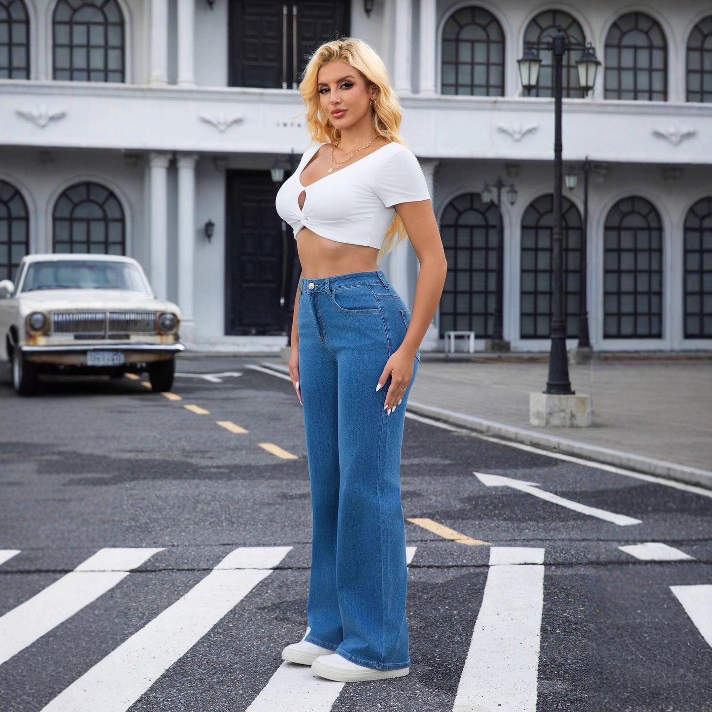 Women's High Waist Stretch Slimming Hip Raise Women's Jeans