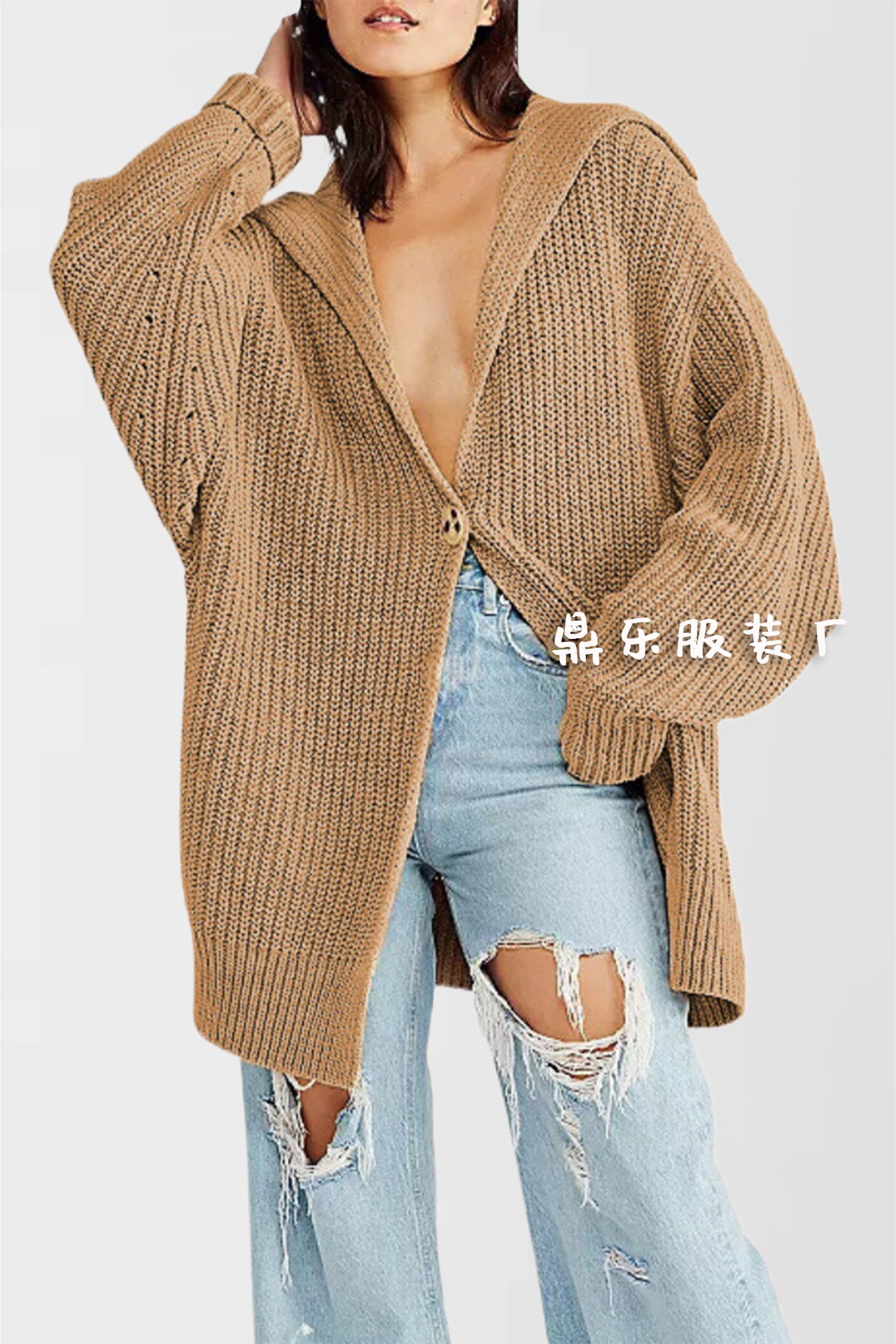 Women's Winter Fashion Polo Collar Loose-fitting Oversized Sweaters
