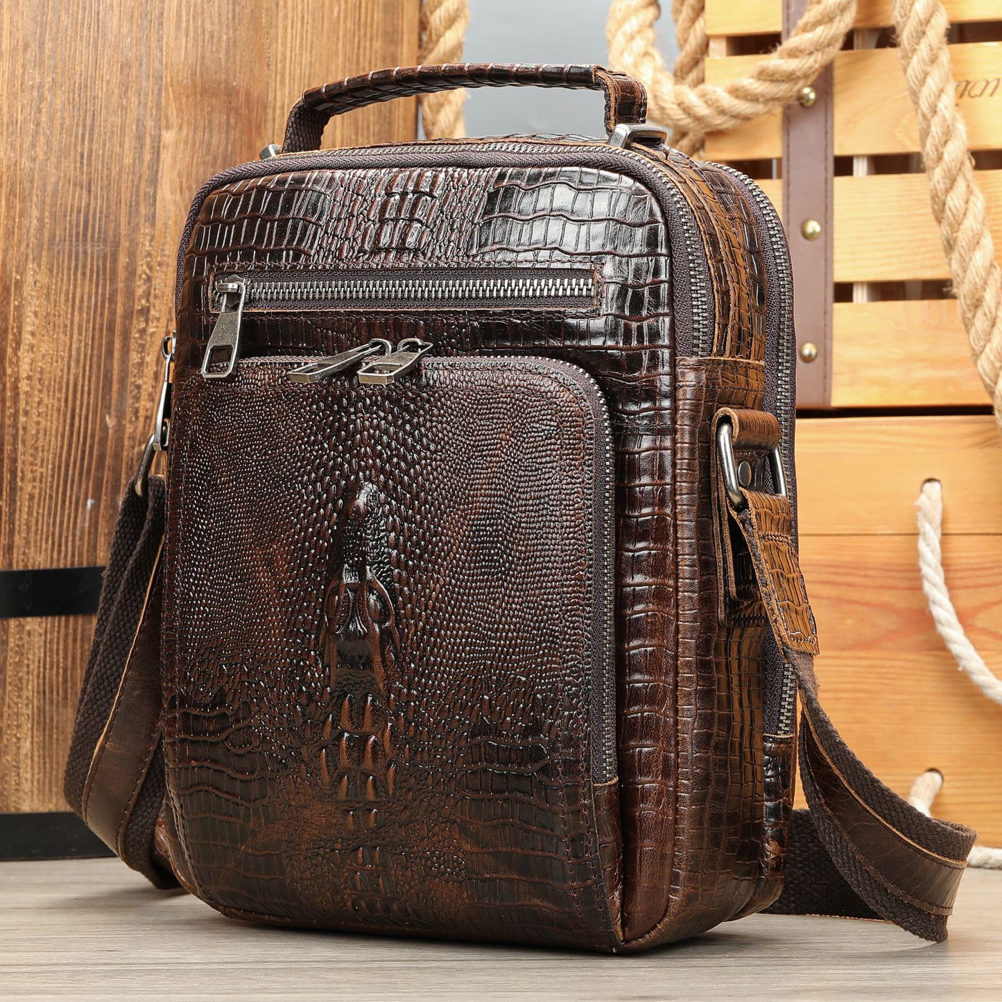 Leather Retro Crazy Horse Multifunctional Cowhide Men's Shoulder Bags