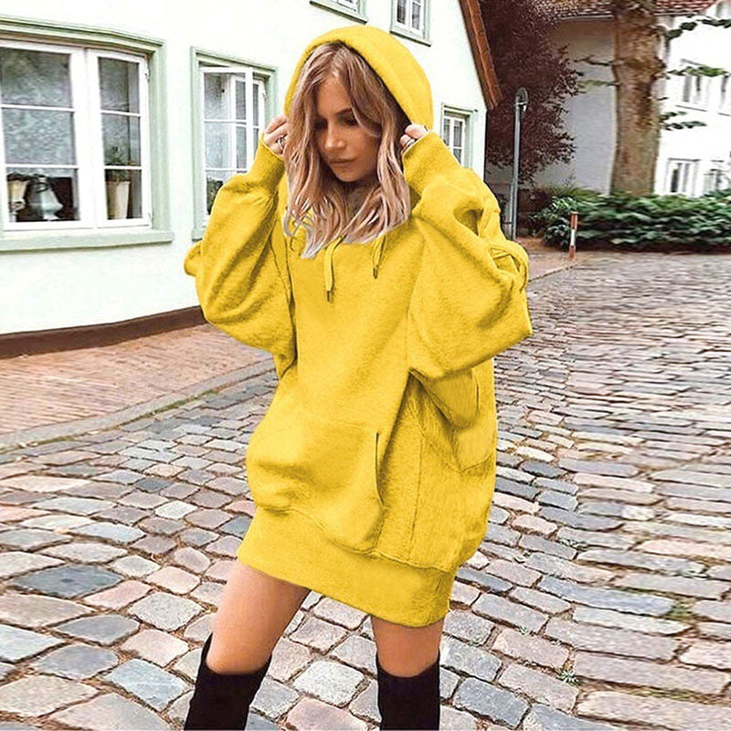 Women's Fashion Solid Color Pullover Loose Fleece Sweaters