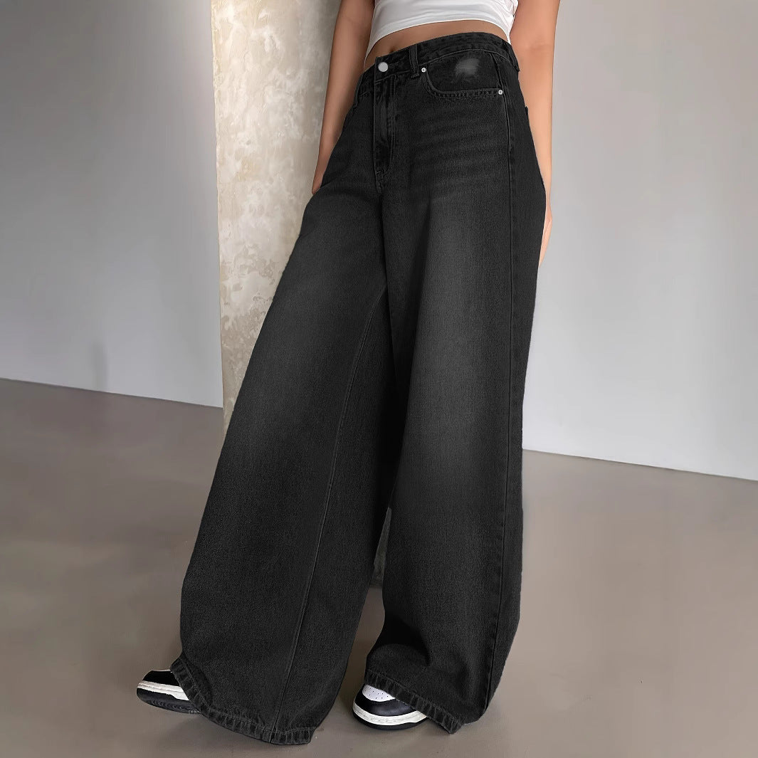 Women's Mopping Loose Hole Wide Leg Casual Women's Jeans