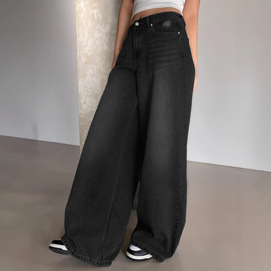Women's Mopping Loose Hole Wide Leg Casual Women's Jeans