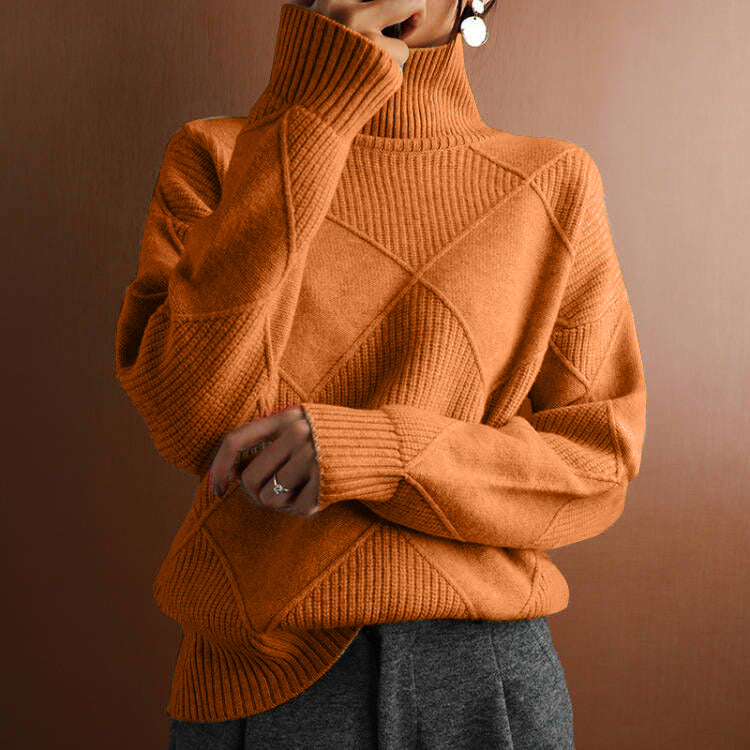 Loose High Collar Warm Solid Color Sweaters