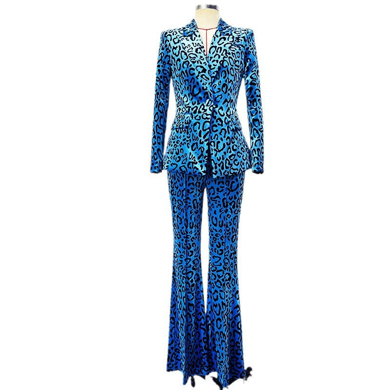Gold Veet Catwalk Professional Leopard Print Suits