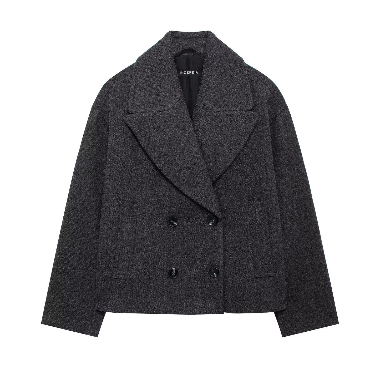Women's Z Fashionable Elegant Double Breasted Collar Coats