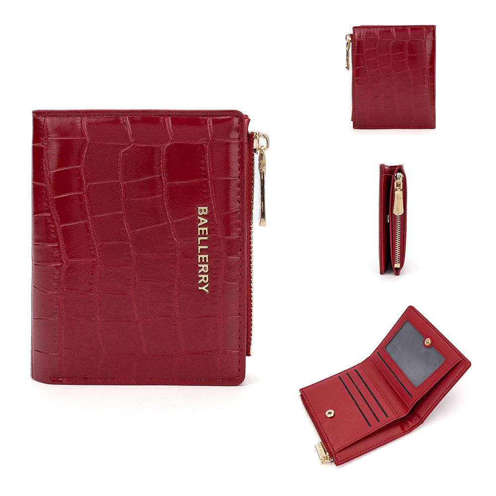 Short Chic Crocodile Pattern Hidden Hook Purses