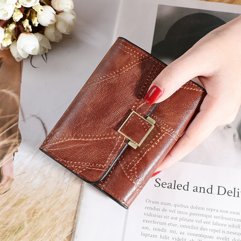 Women's High-grade Retro Fashion Solid Color Simple Ladies Wallets