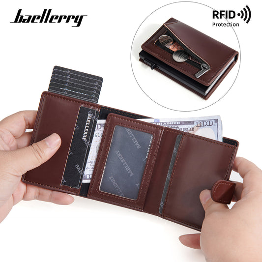 Men's Side Push Pinball Cassette Zipper Card Holder