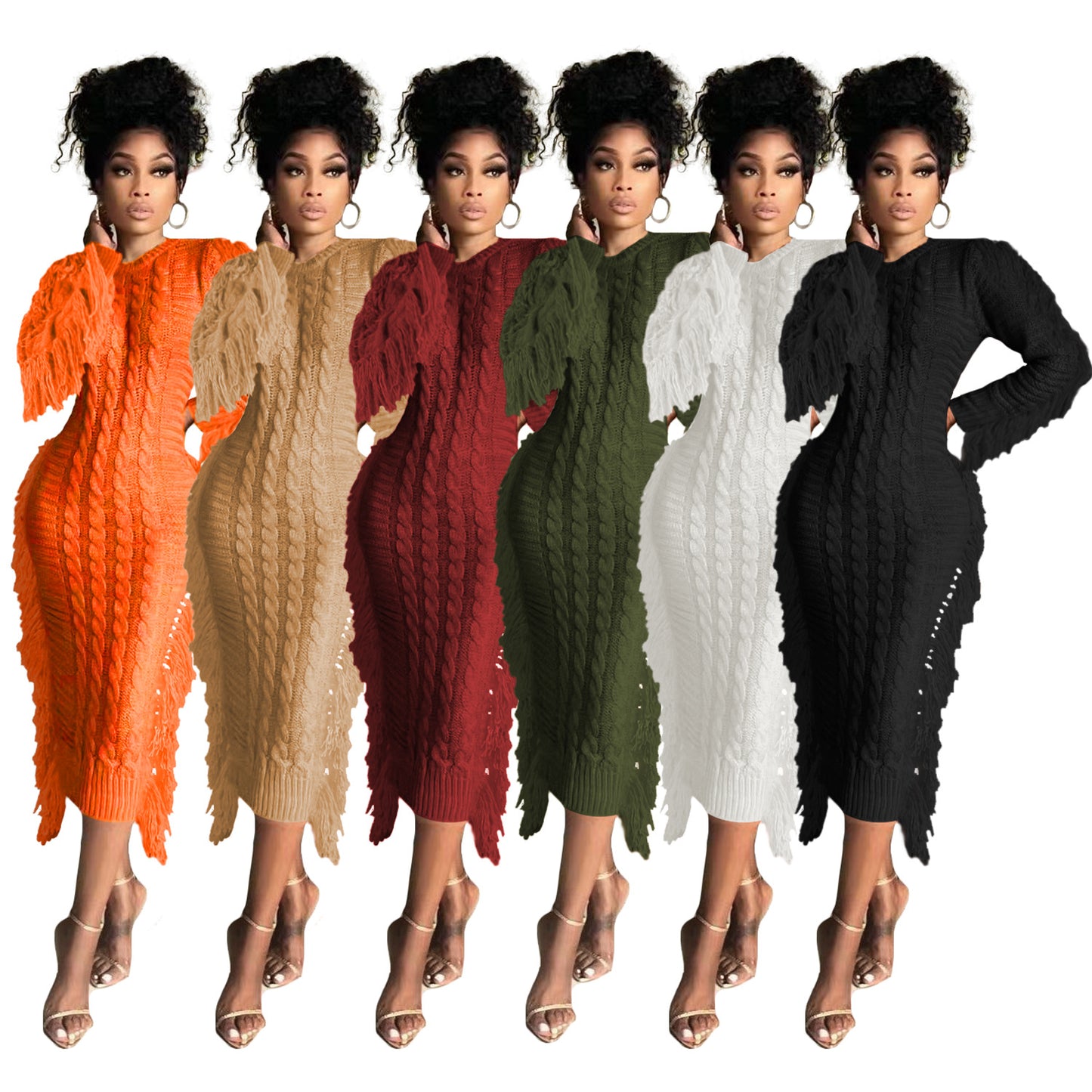 Women's Comfortable Long Tassel Edge Woolen Sweaters