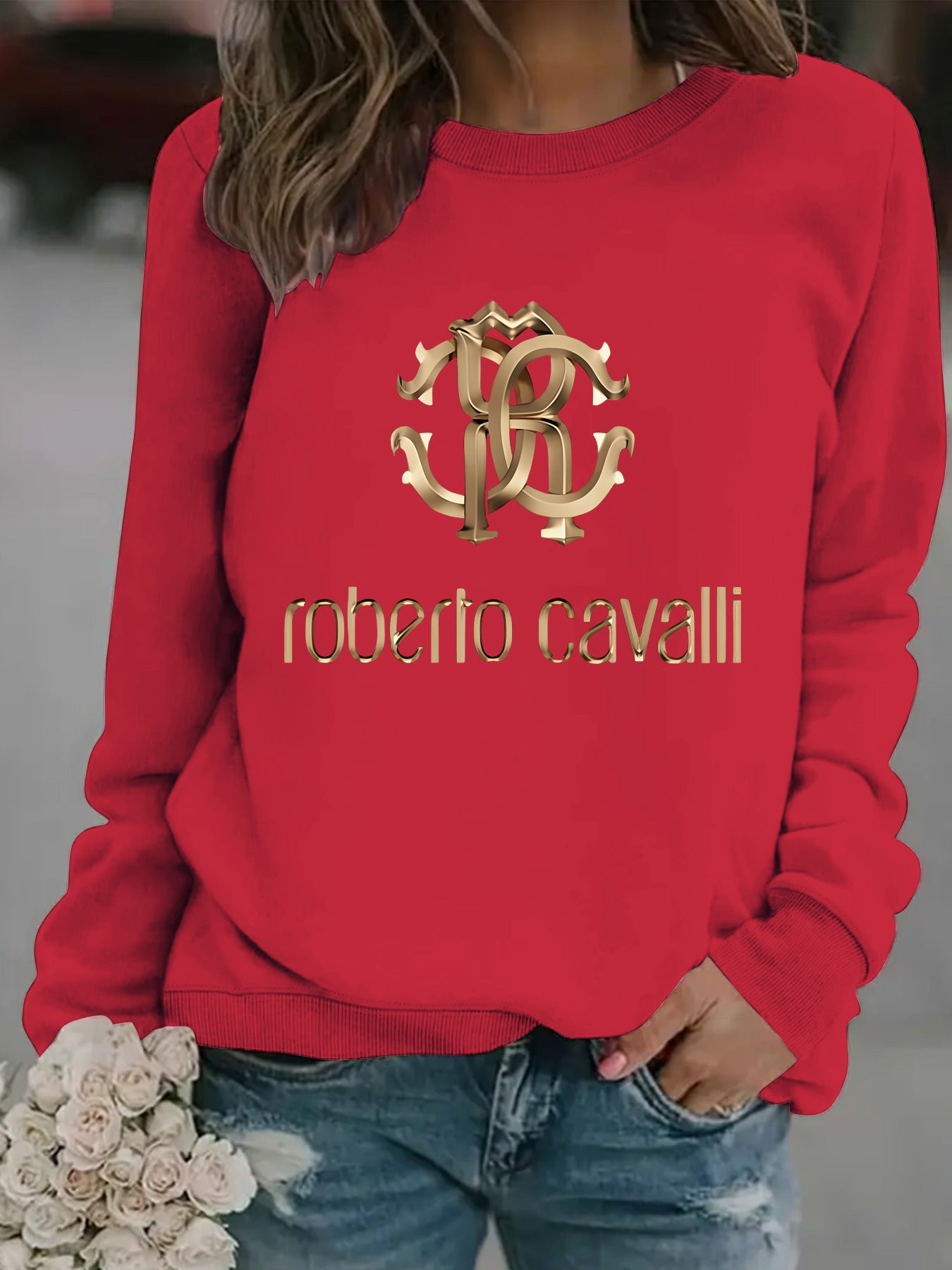 Women's Casual Long-sleeved Round Neck Printed Pullover Sweaters