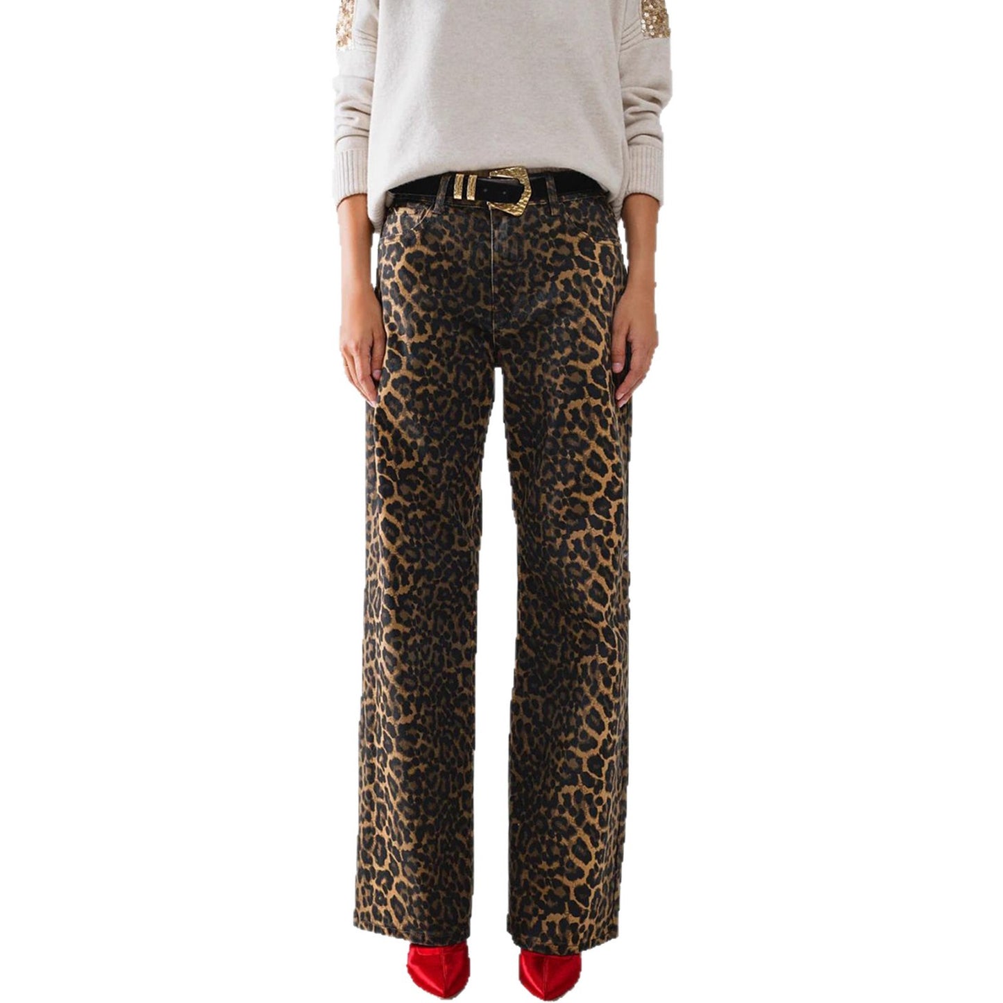 Glamorous Elegant Casual Fashion Leopard Denim Jeans