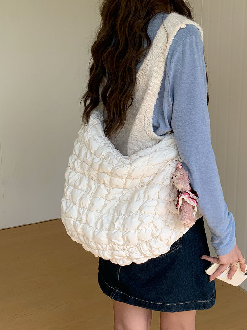 Style Pleated Cloud Portable Bubble Large Crossbody Bags