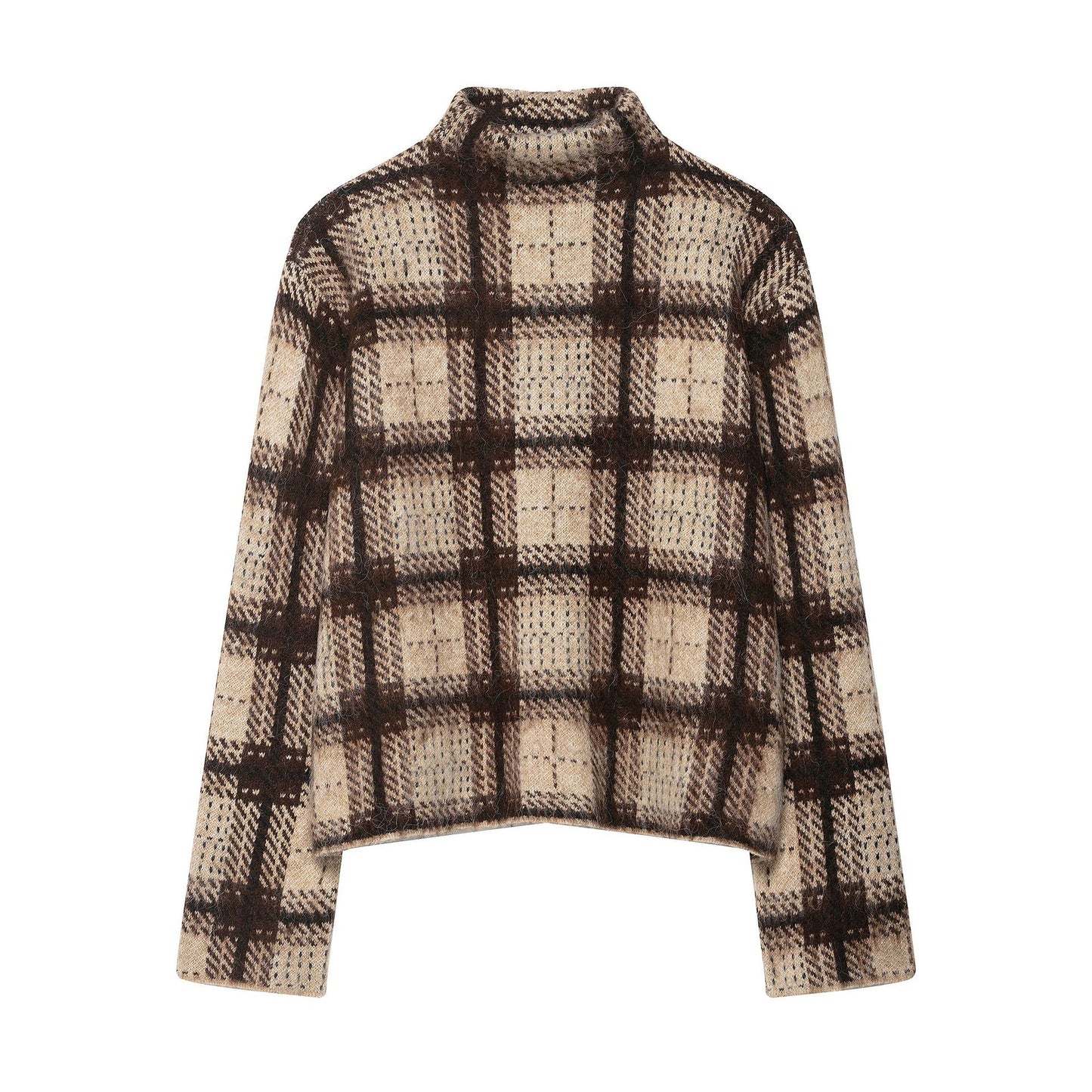 Graceful Classy Stylish Autumn Brushed Plaid Sweaters
