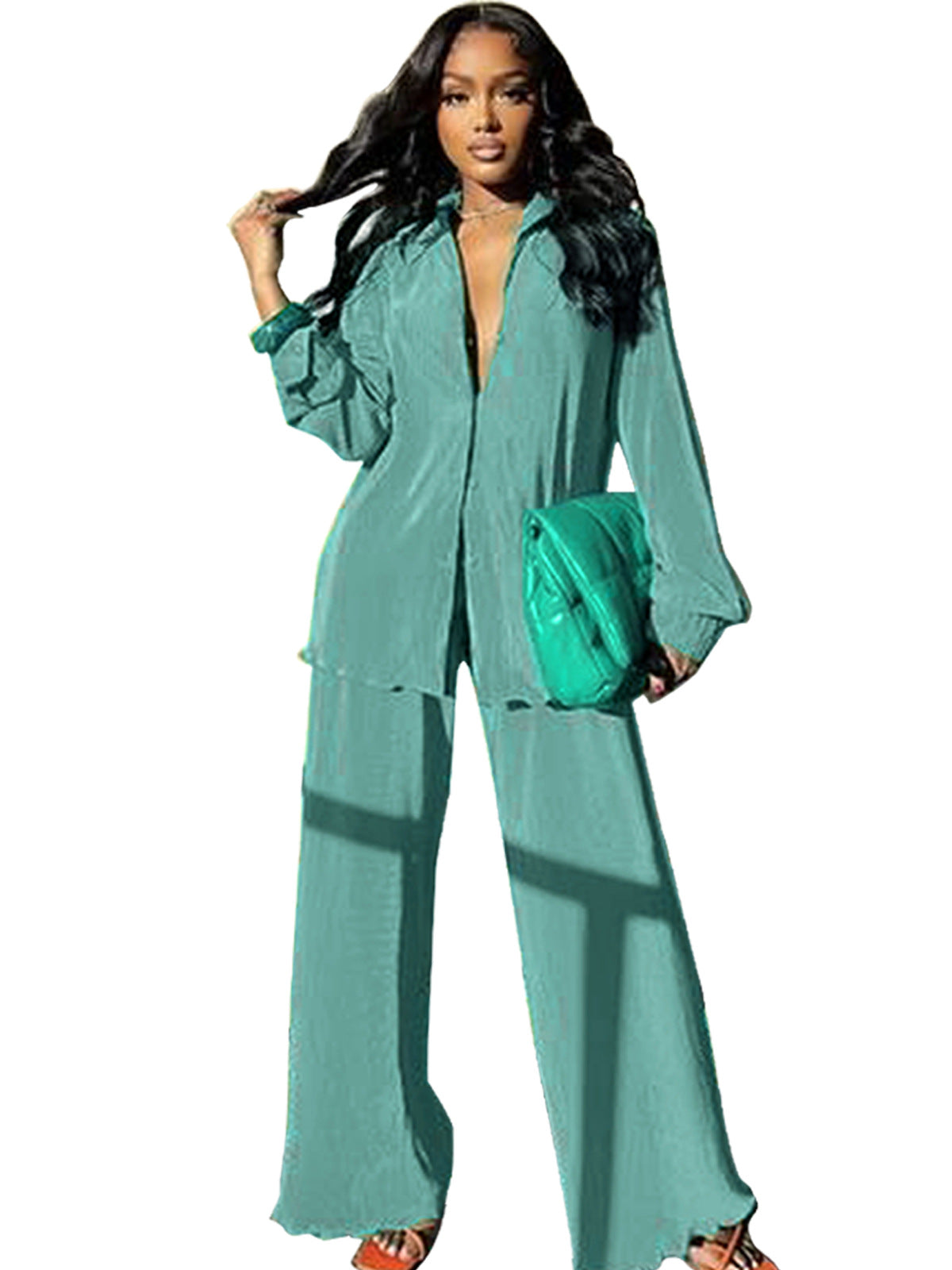 Women's Elegant Solid Color Trousers Two-piece Suits