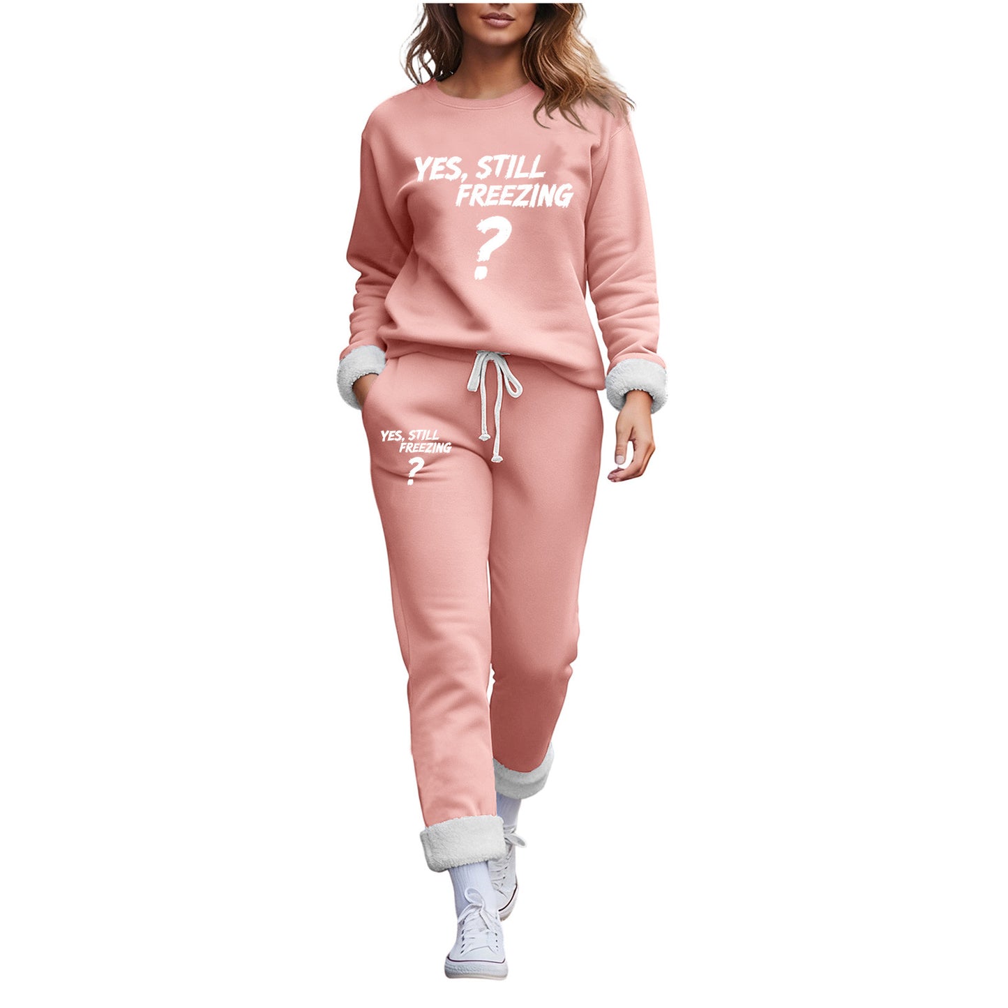 Trendy Fleece-lined Thermal Base Printing Series Women's Sweater, Sweater