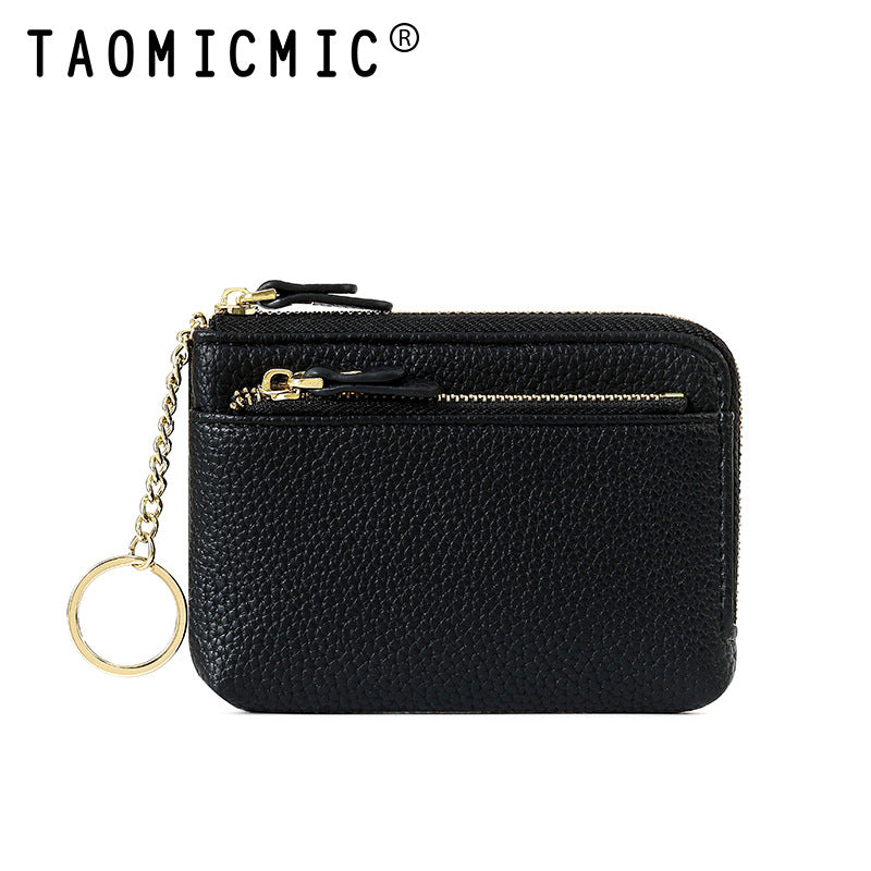 Women's Zipper Short Leather Carry-on Pendant Earphone Ladies Wallets