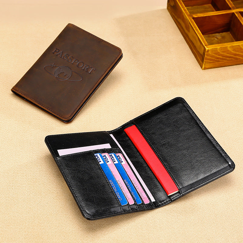 Passport First Layer Leather Large Capacity Id Package