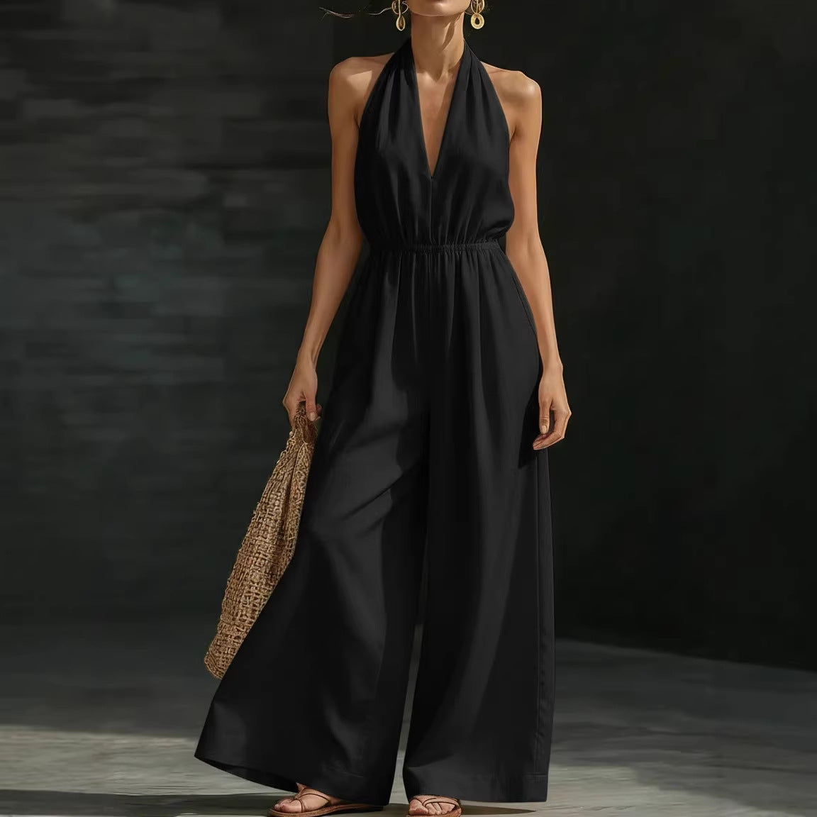 Women's Summer Halter Design Sense Graceful Fashionable Commuter Women's Jumpsuit/clothing