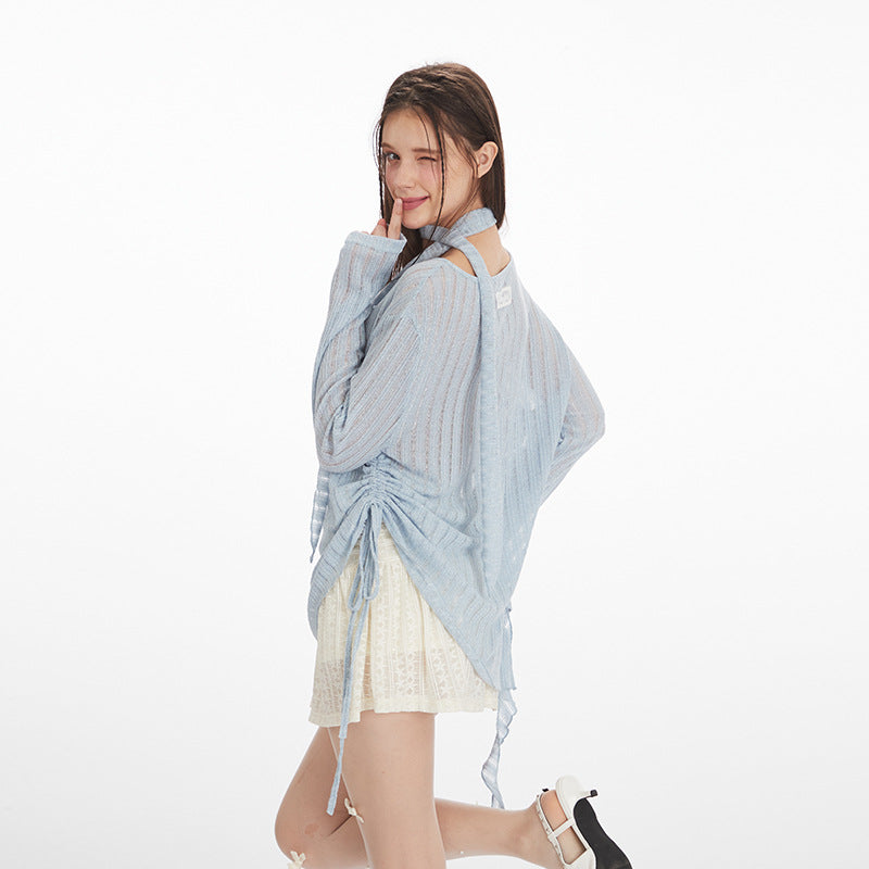 Women's Loose Design Pure Desire Long Sleeve Sun Protective Thin Tops