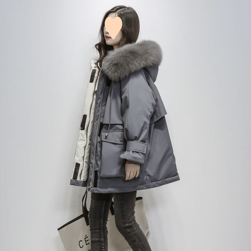 Women's Style Down Cotton Loose Thick Large Coats