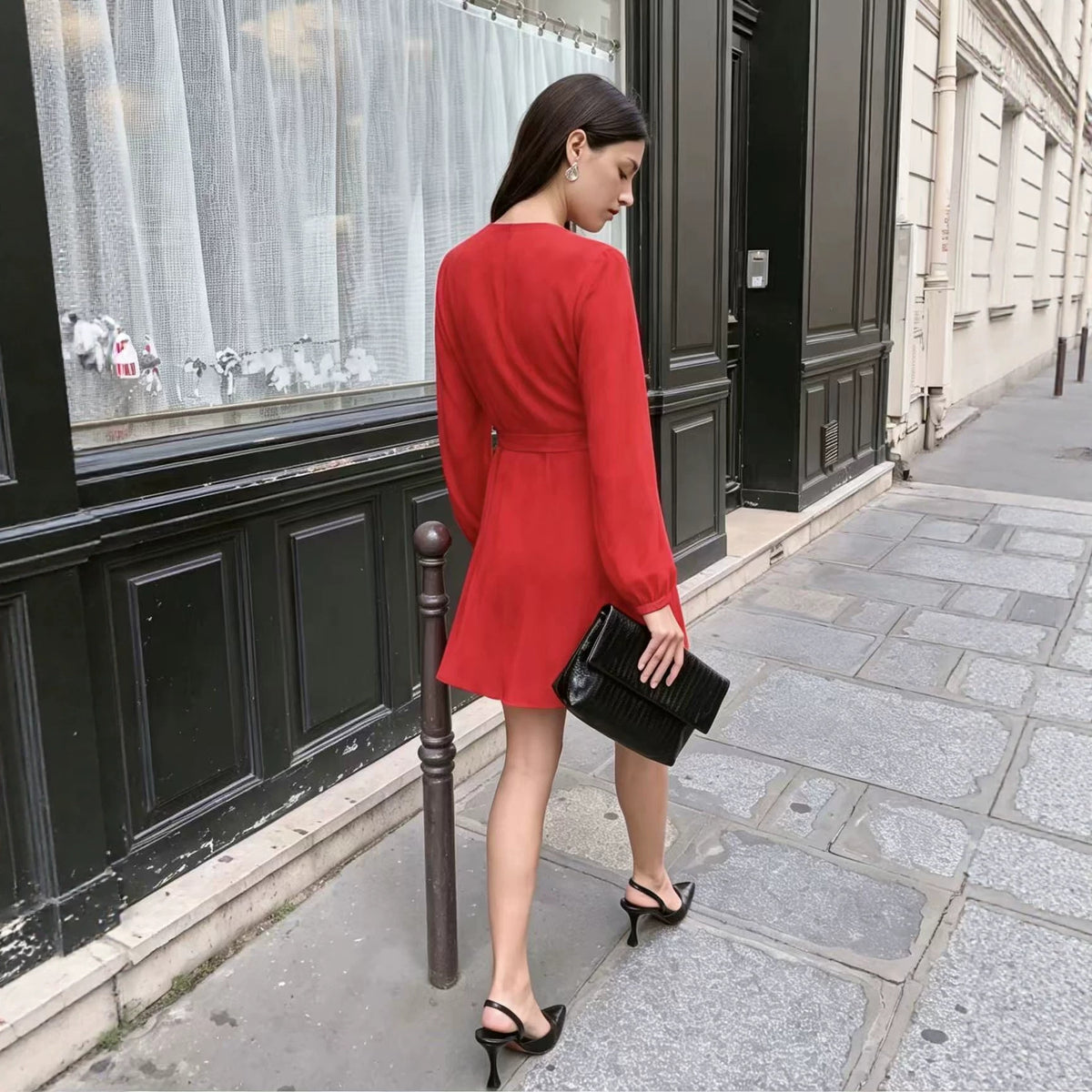 Women's Wrap Long-sleeved Bubble Sleeve Banquet Skirts