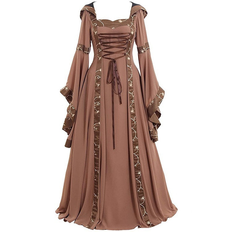 Waist Hanging Hooded Temperament Commute Large Swing Quantity Dress
