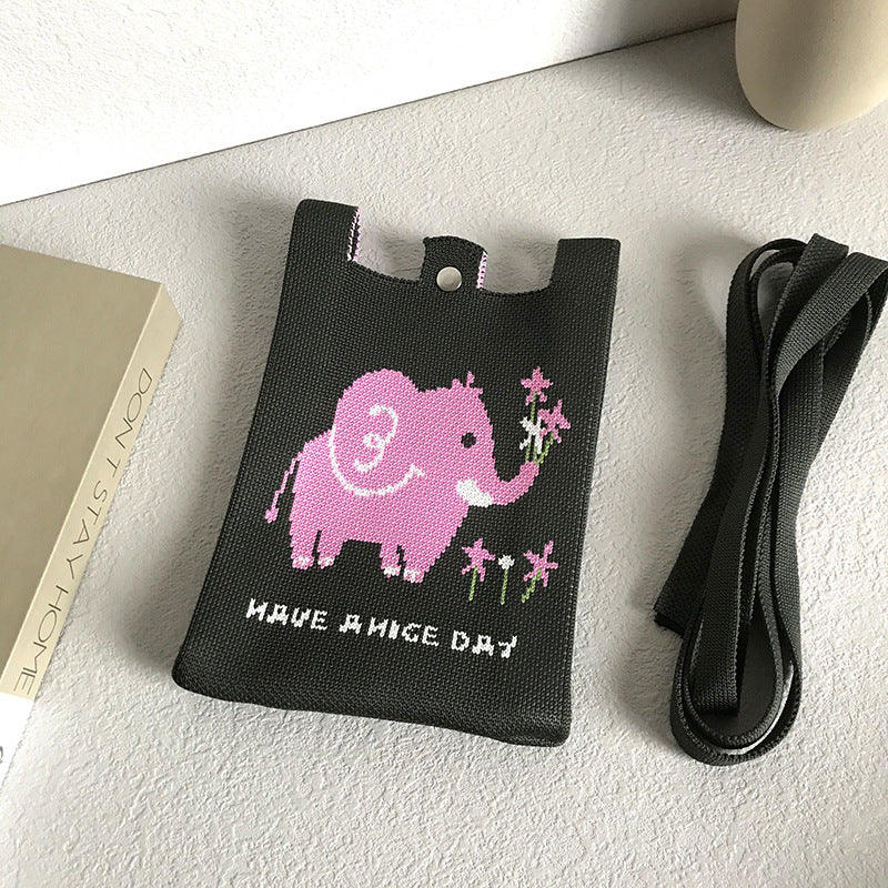 Cartoon Mini Knitted Mobile Versatile Portable Phone Bags