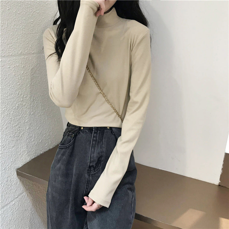 Women's Half Turtleneck Bottoming Shirt Inner Match Slimming Women's T-shirt