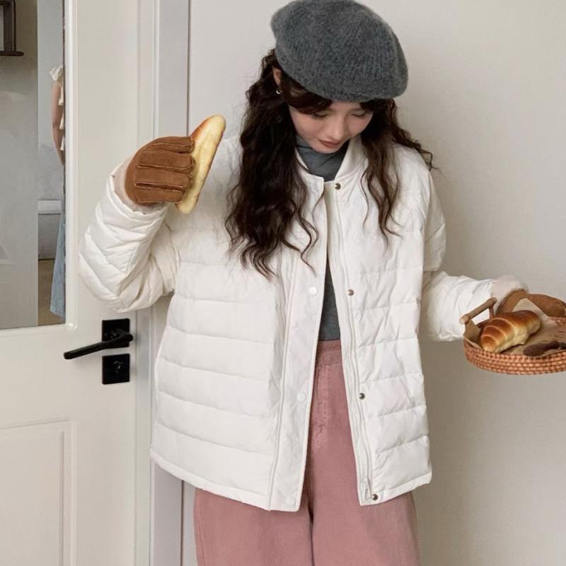 Women's Lightweight Stand-up Collar Korean Rib Cotton Coats