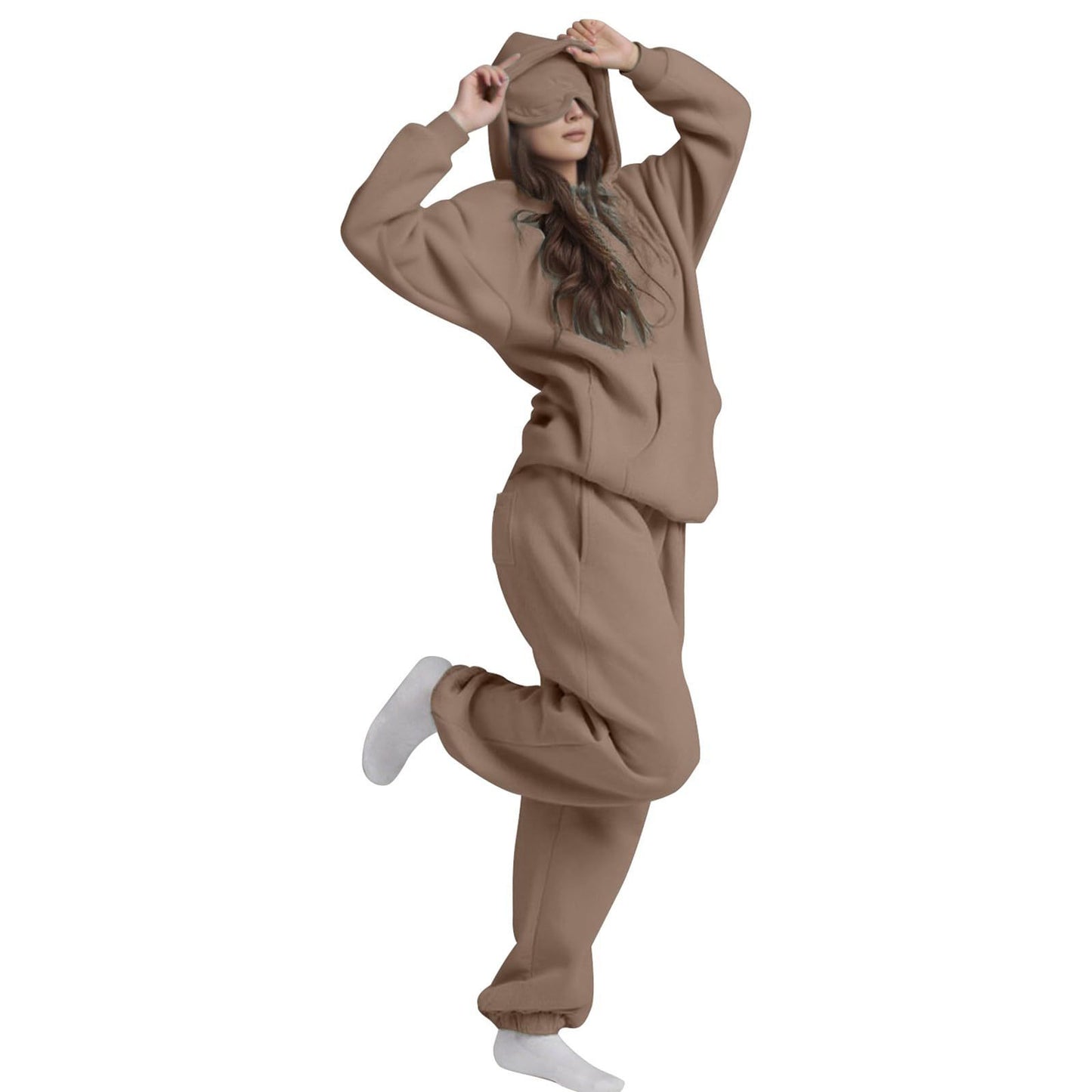 Women's Casual Solid Color Loose Fashion Simple Hooded Women's Sweater, Sweater