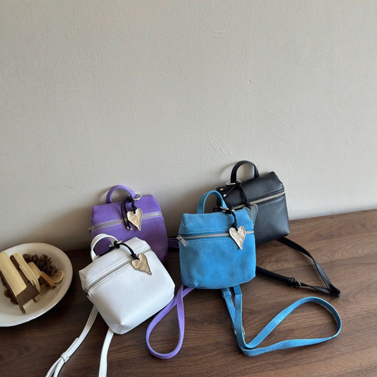 Cool Cowhide Genuine Leather Mini Love Crossbody Bags