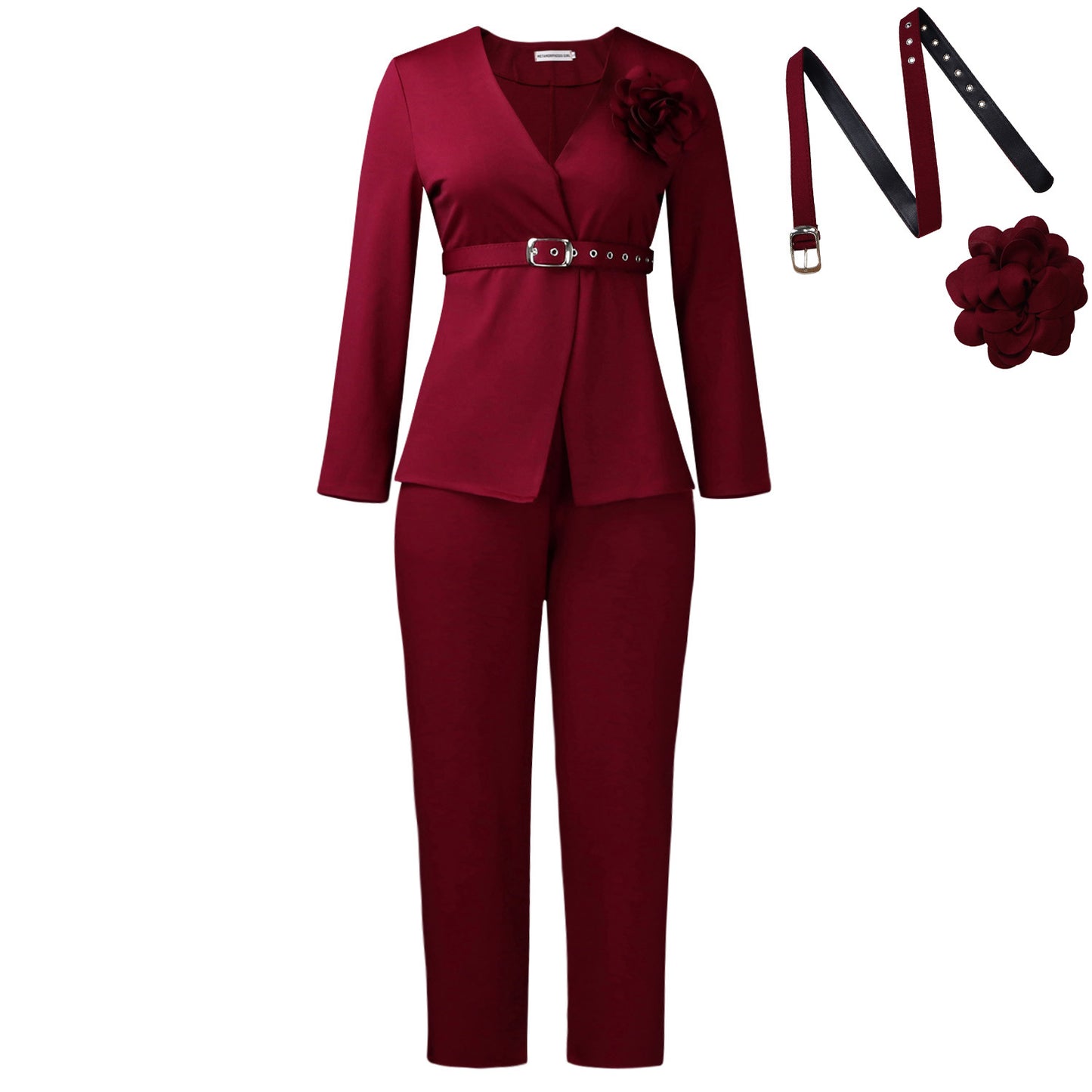 Women's Solid Color Fashion Two-piece African Suits