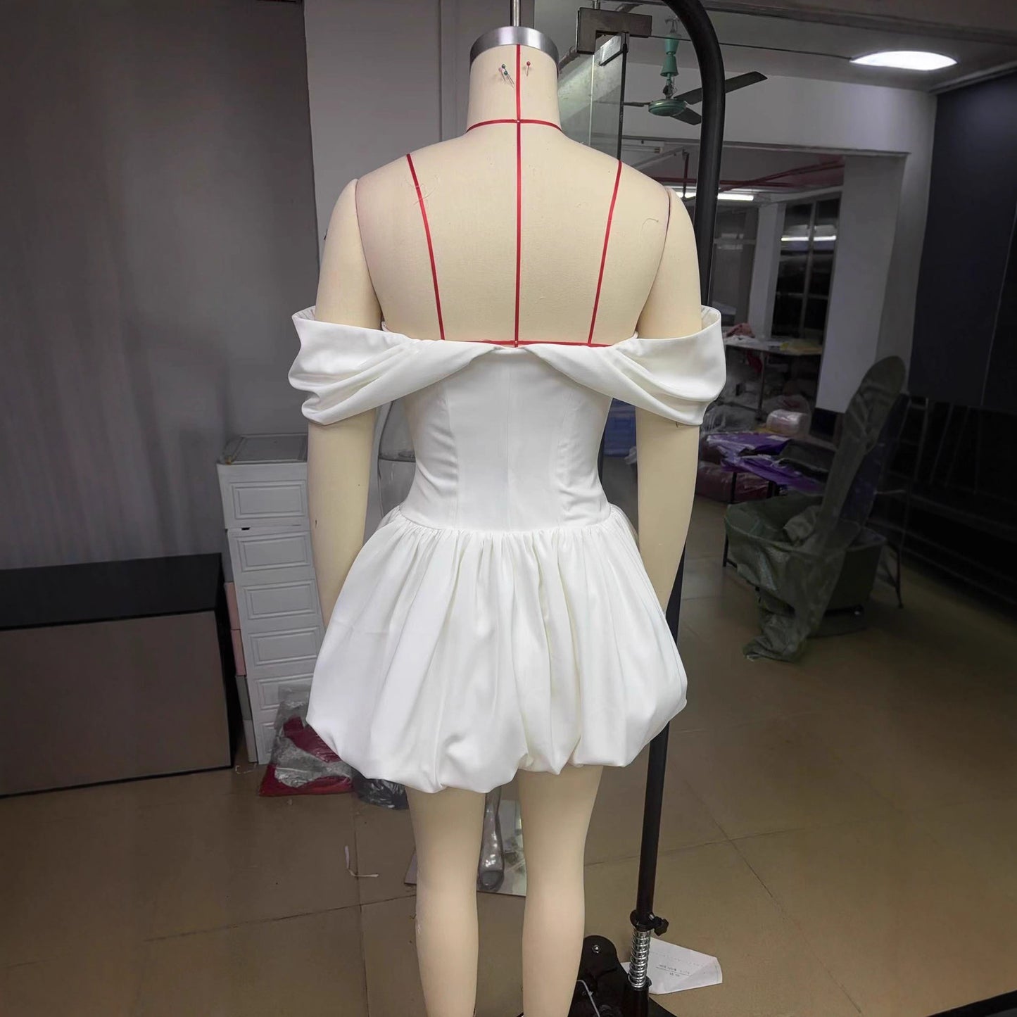 Tube Red Flower Bag Dress Holiday Dresses