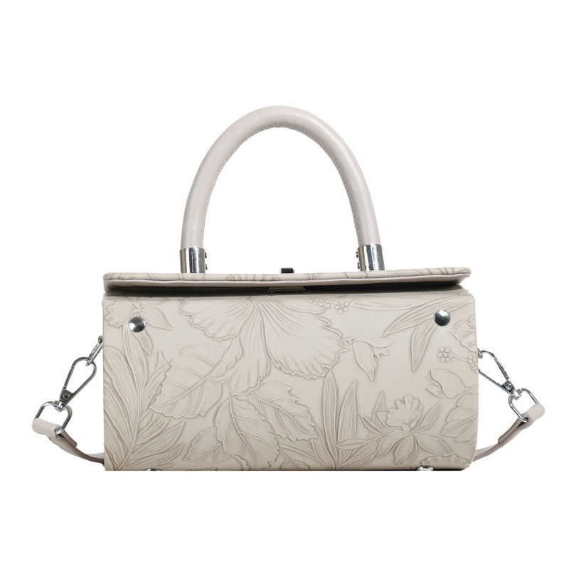 Women's Box Fashion Embossing Portable Advanced Texture Crossbody Bags