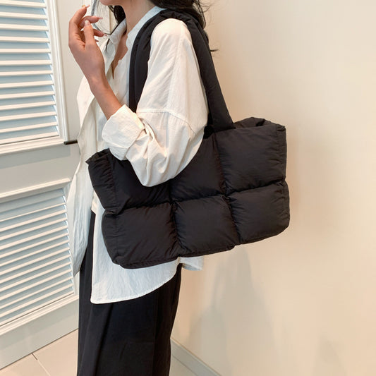 Puff Portable Classic Box Down Jacket Shoulder Bags