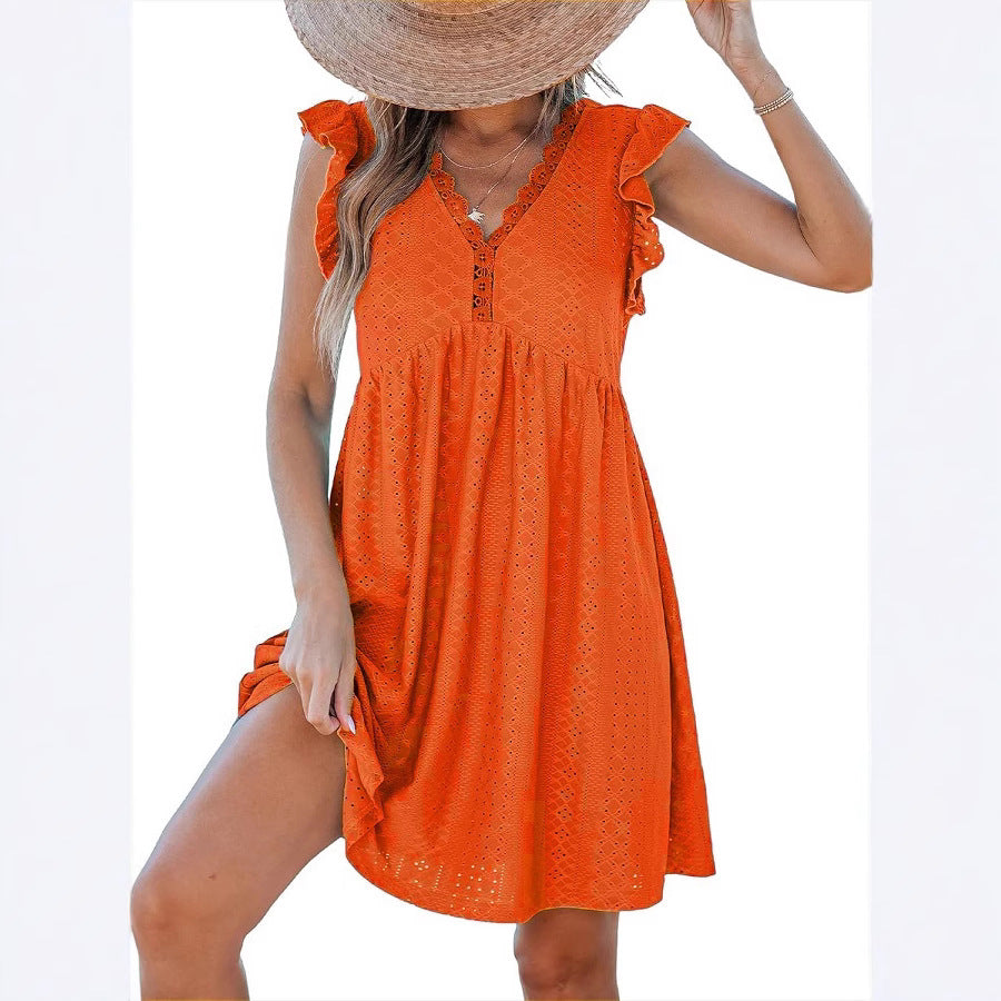 Fashion Women's Spring Lace Cutout Sleeve Clothing