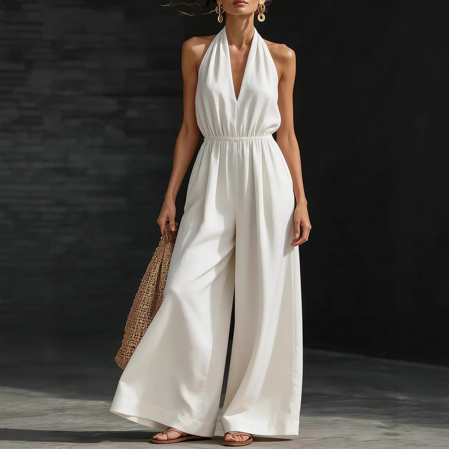 Women's Summer Halter Design Sense Graceful Fashionable Commuter Women's Jumpsuit/clothing
