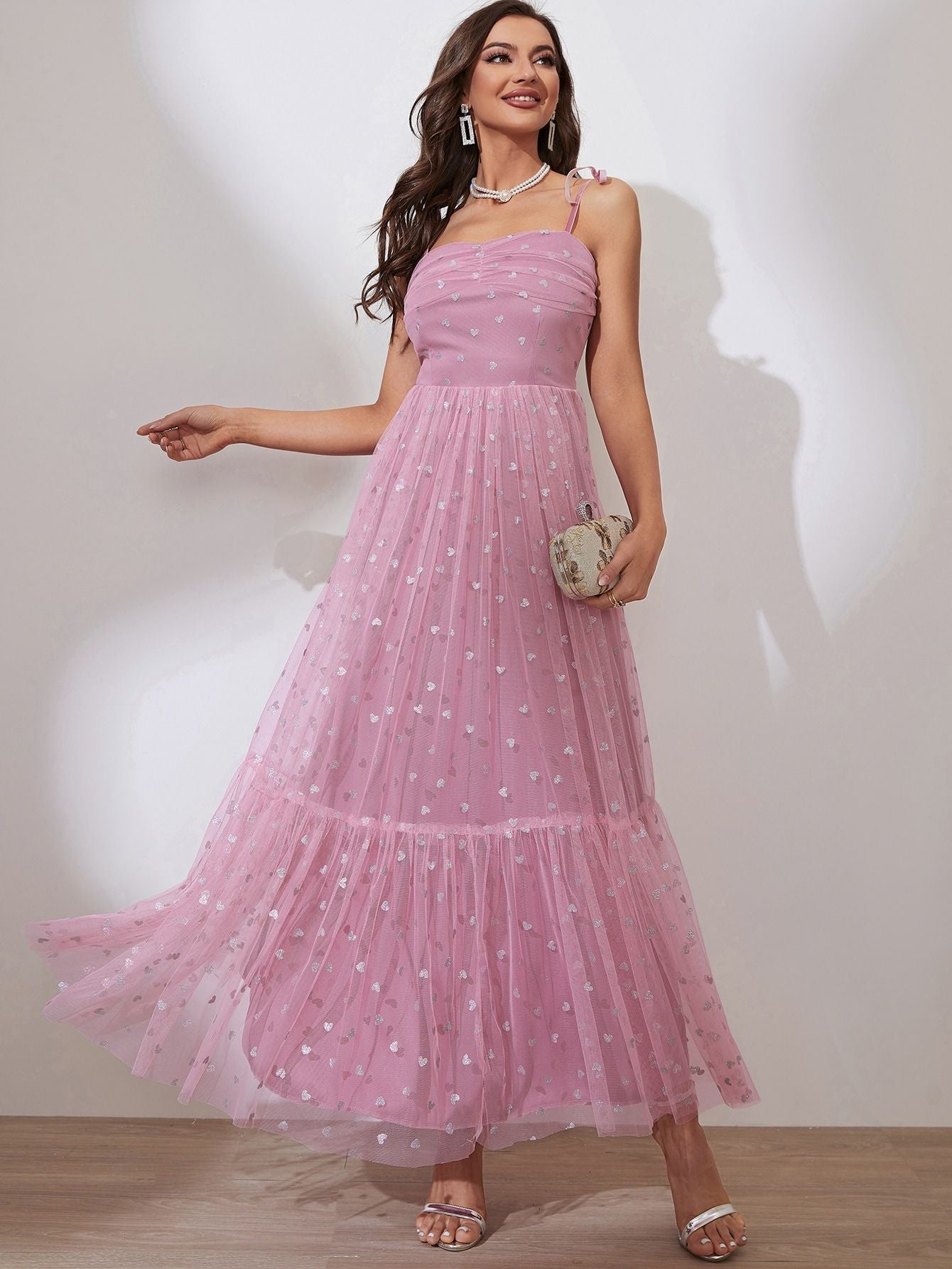 Women's Fashionable Elegant Mesh Hot Sier Strap Dresses