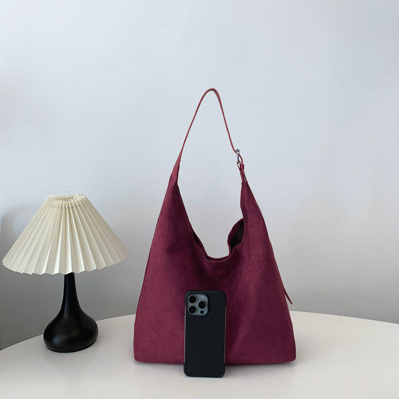 Women's Retro Leisure Commute Large Capacity Suede Bags