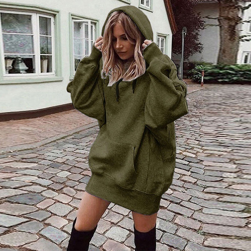 Women's Fashion Solid Color Pullover Loose Fleece Sweaters