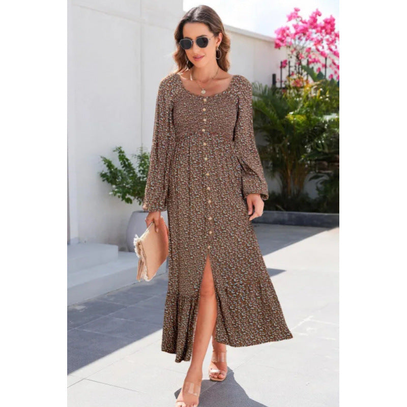 Autumn Fashion Printed Long Sleeve Elastic Blouses