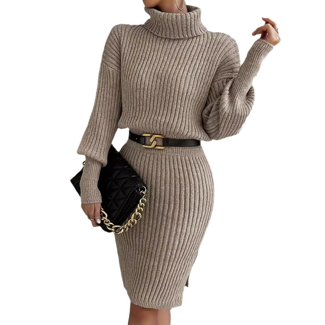 Fashionable Casual Figure Flattering Knitted Pullover Dress Dresses