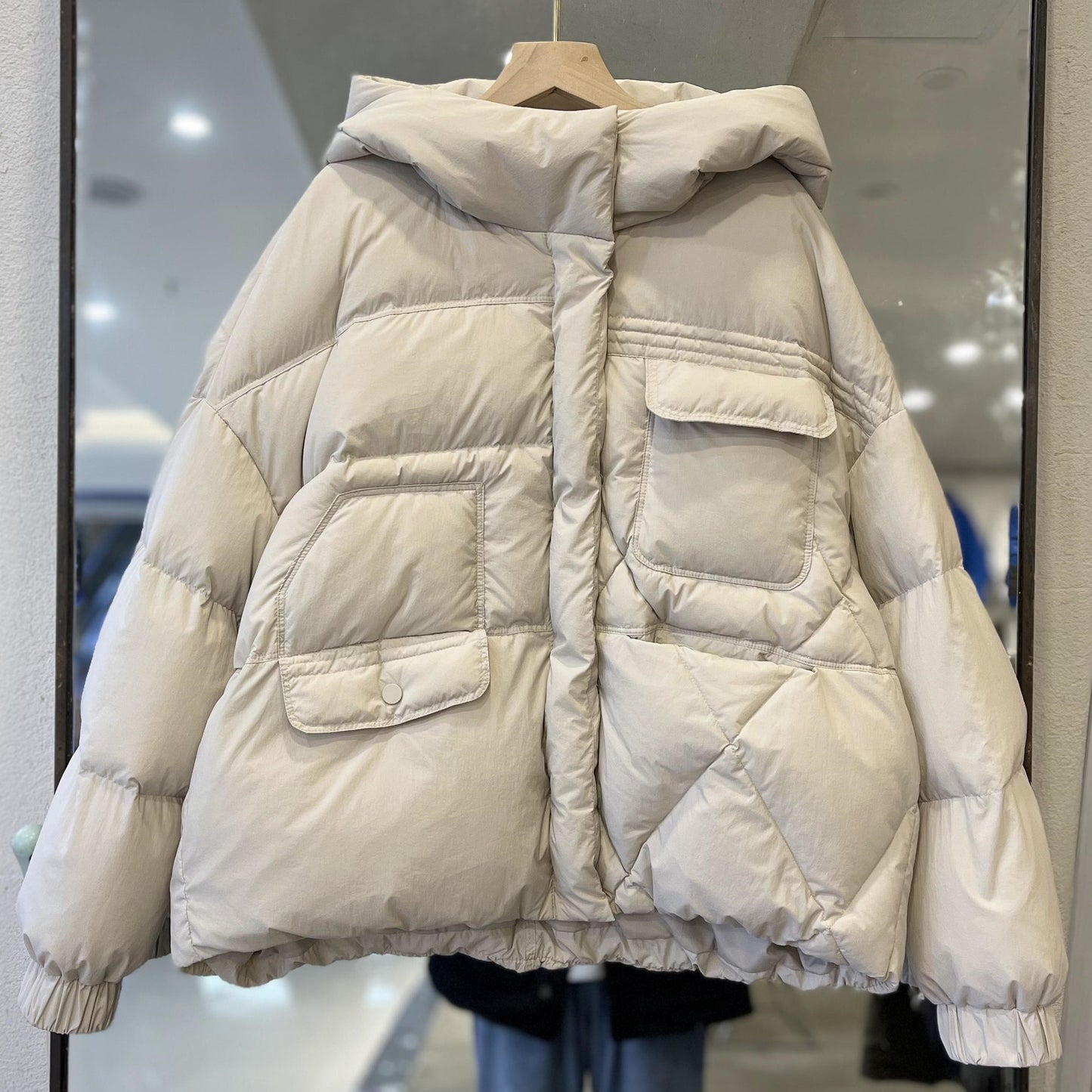 Women's Duck Down Loose Slimming Warm Hooded Korean Jackets