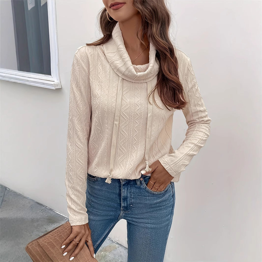 Women's Long Sleeve Hooded Drawstring Pullover Women's Sweater, Sweater