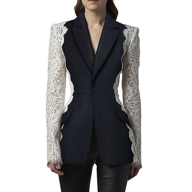 Quality Fashion Slim Fit One Button Contrast Color Small Suit